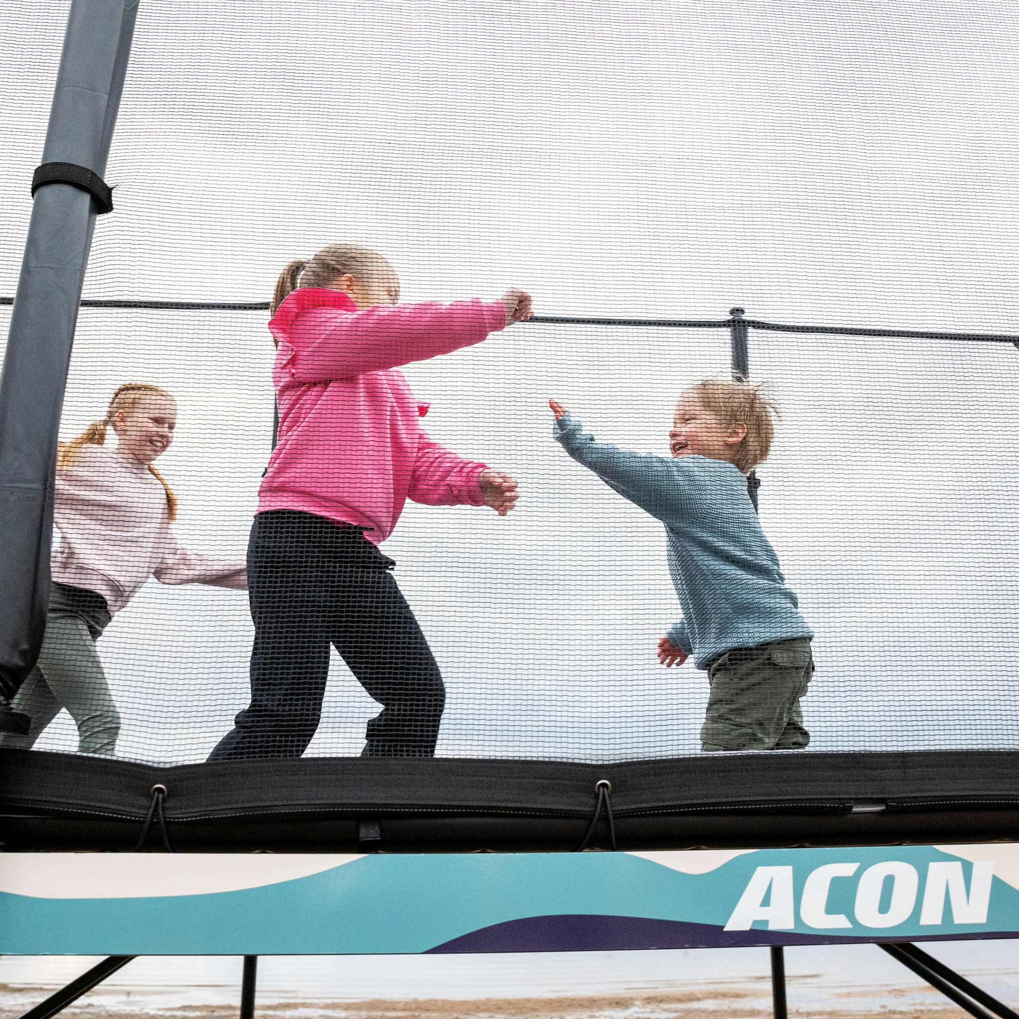 Acon X 17 suorakulmainen trampoliini turvaverkolla ja tikkailla - Image 7