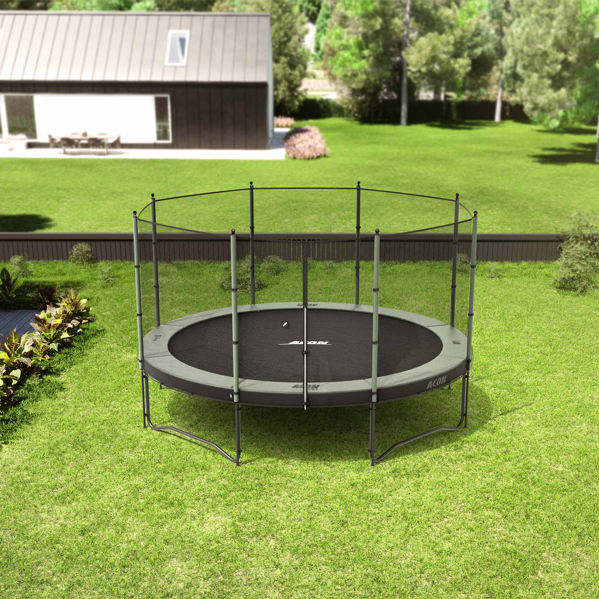 ACON Air 4,3m pyöreä trampoliini standard turvaverkolla ja tikkailla - Image 3